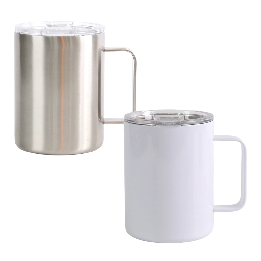스텐 텀블러컵 실버&화이트